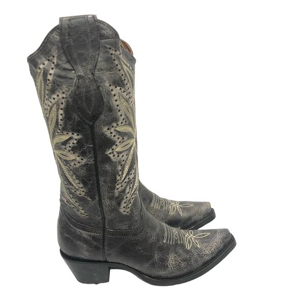 Circle G Women's Laser Embossed and Embroidery Snip Toe Western Boot Size 8.5 - Picture 4 of 11